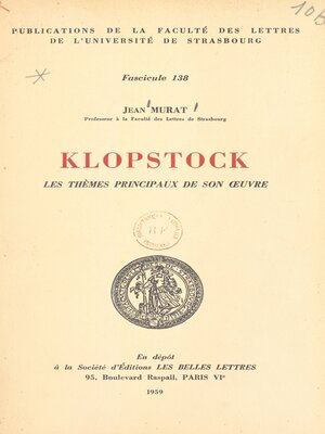 cover image of Klopstock